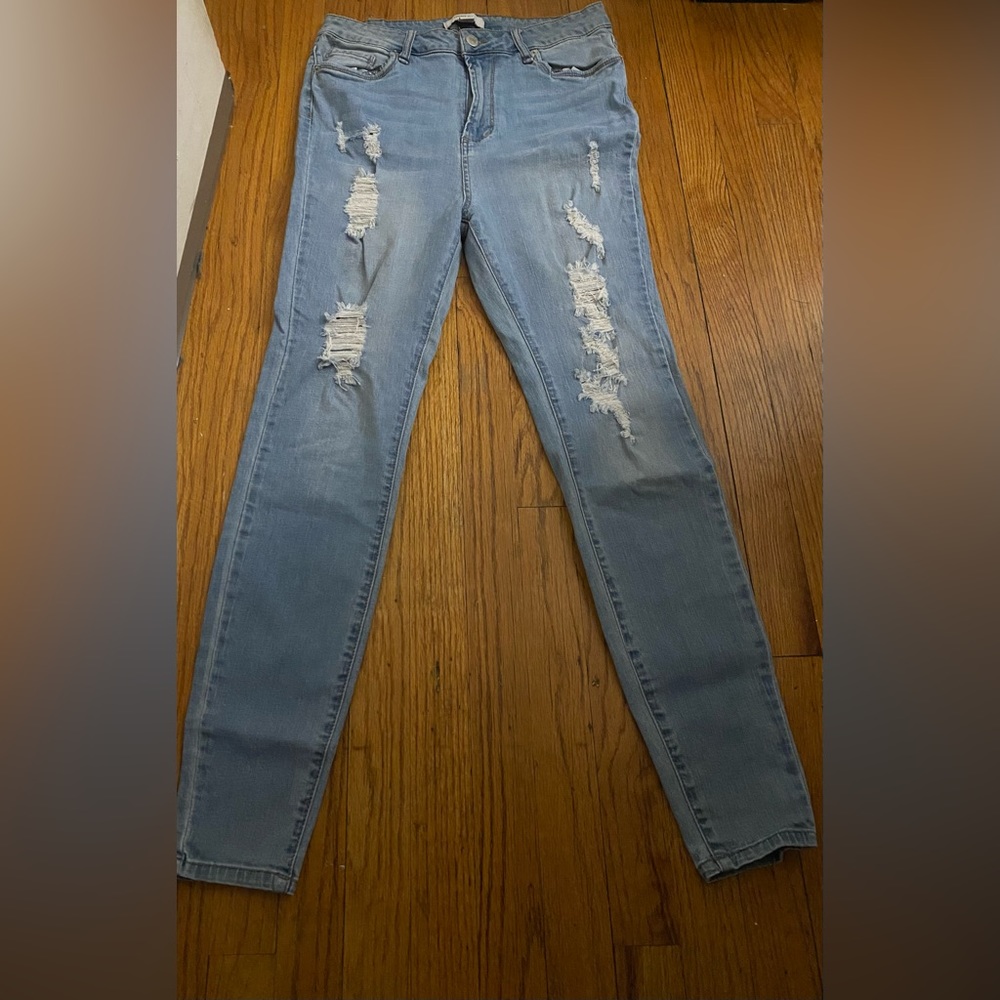 Forever 21 Blue Ripped Jeans